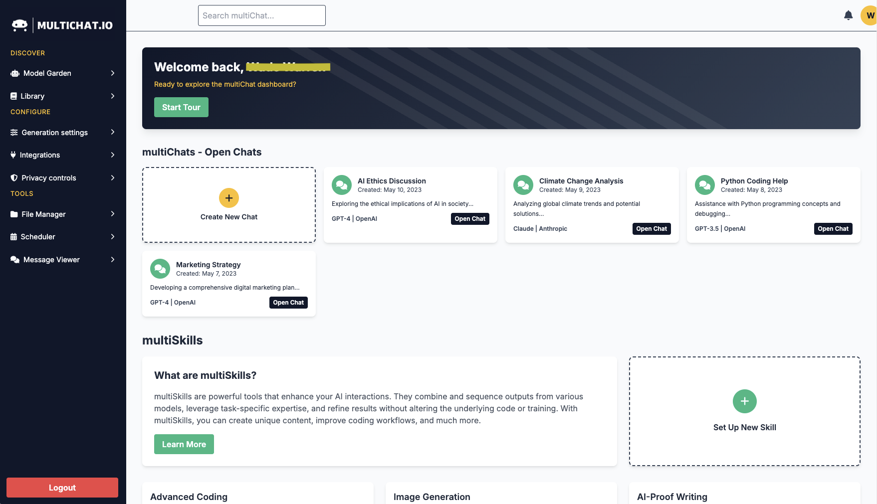 MultiChat Platform Interface